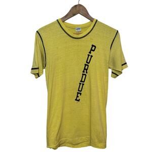 Champion Perdue University Vintage 1970 50/50 T-Shirt with Blue Stitching